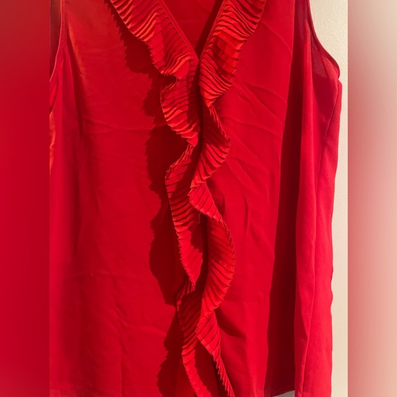 Banana Republic Red Ruffle Blouse NWOT - Picture 4 of 4